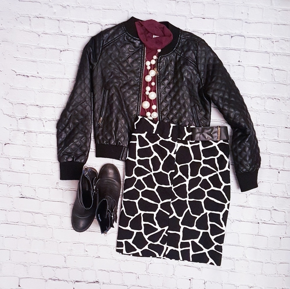 Michael Kors Giraffe Print Pencil Skirt